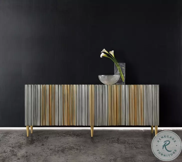 Phoenix Aluminum And Gold Credenza
