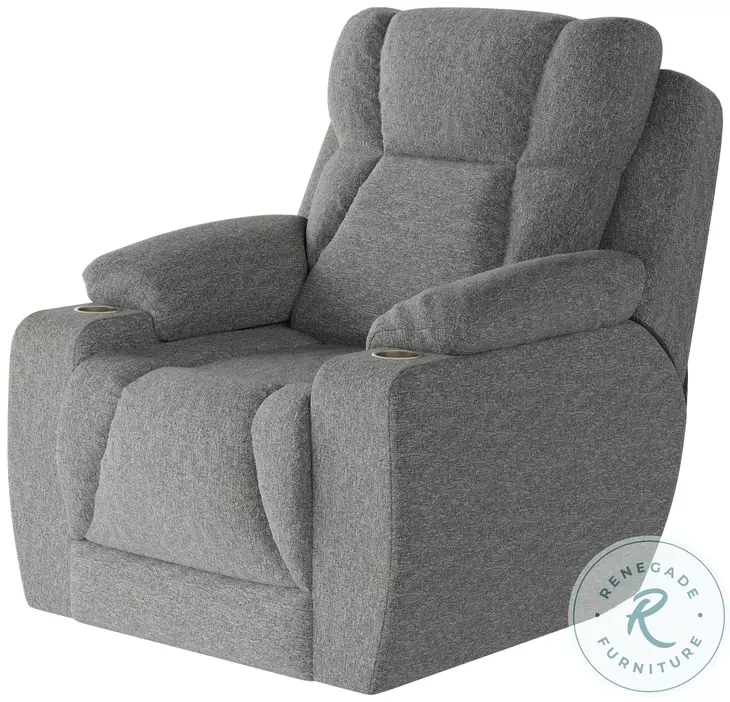 Challenger Athens Slate Power Headrest Wall Hugger Big Mans Recliner