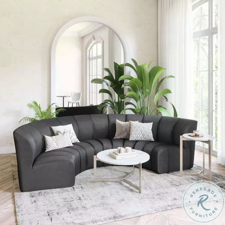 Garbi Black Velvet Modular Sectional