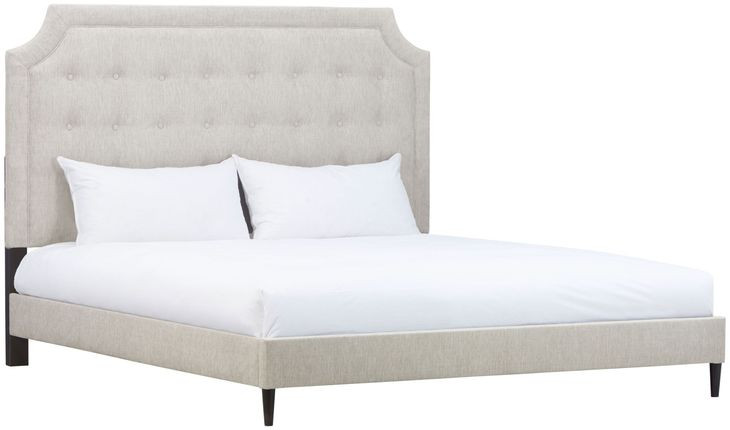 Zest Beige and Black Upholstered Panel Bedroom Set with Welt Trim