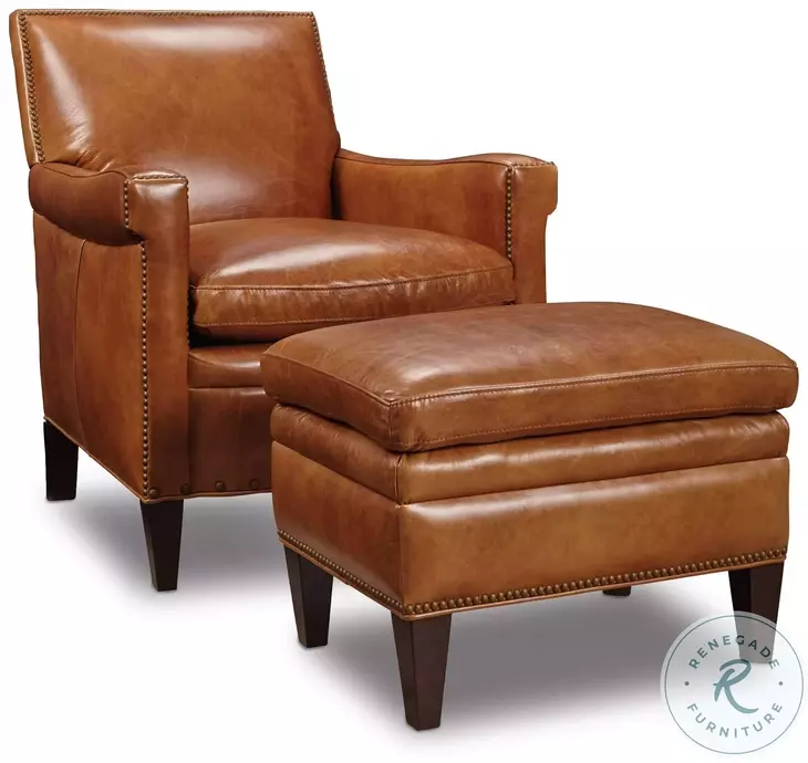 Annelise Warm Caramel Leather Club Chair