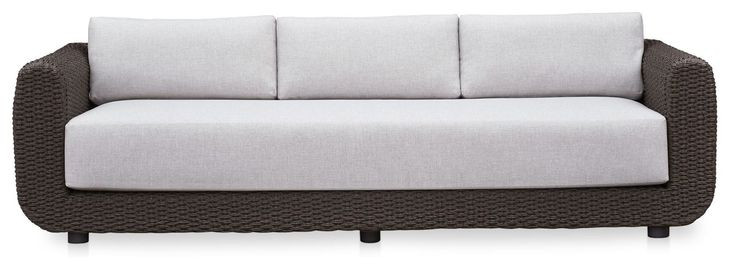 Soma Gray and Dark Brown 100" Outdoor Sofa