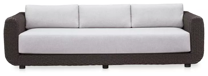 Soma Gray and Dark Brown Outdoor 100" Sofa