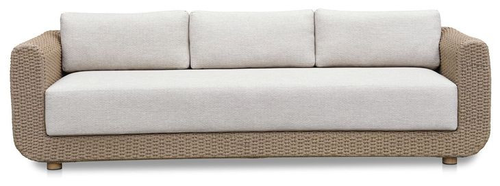 Soma Gray and Natural 100" Outdoor Sofa