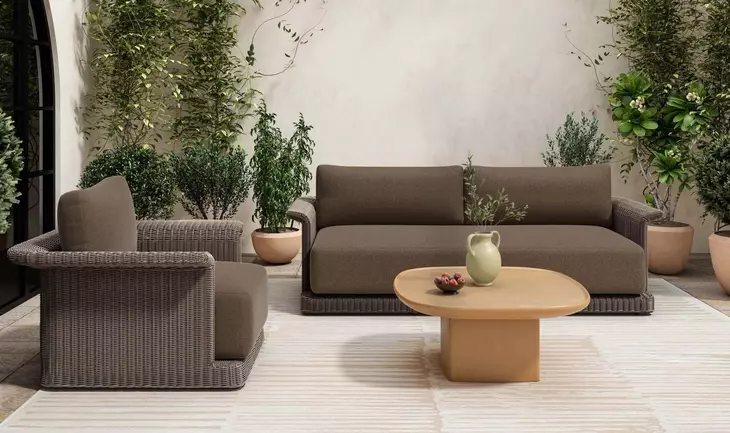 Meredith Brown Upholstered Outdoor Accent Chair