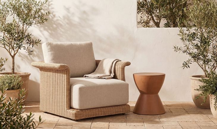 Meredith Beige Upholstered Outdoor Accent Chair