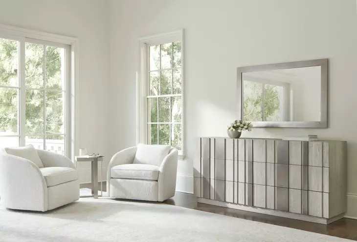Tempo Larza and Satin Nickel Square Accent Table