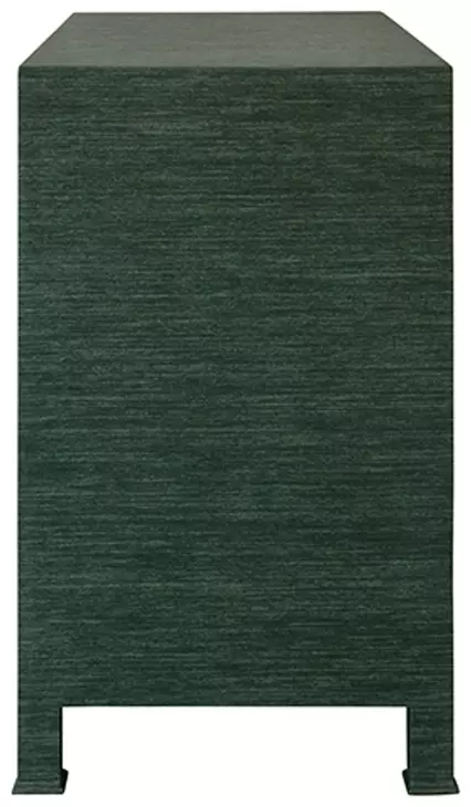Getty Green Dyed Grasscloth 3 Drawer Soft Close Accent Chest From