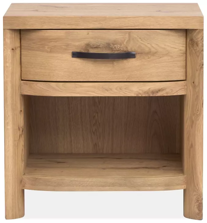 Laramie Honey Wheat 1 Drawer Open Nightstand with USB Charging