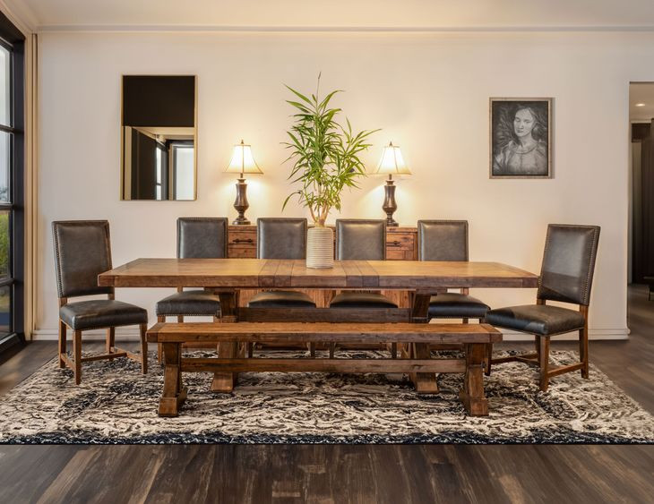 Grassroots Warm Earth Tone Extendable 100" Dining Table