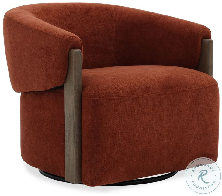 Fendrick Island Rust Swivel Accent Chair