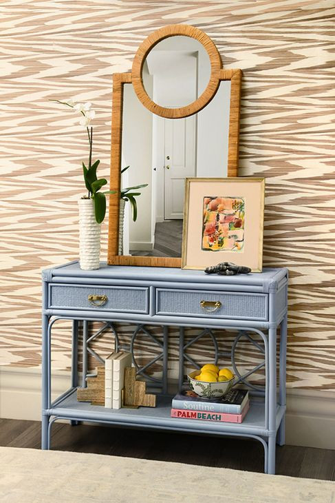 Gideon Light Blue 45" Console Table with 2 Drawers