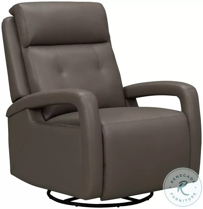 Gilbert Lynn Smokey Gray Swivel Glider Power Recliner with Power Headrest And Lumbar