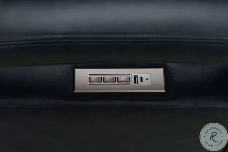 Gilbert Traci Midnight Blue Swivel Glider Power Recliner with Power Headrest And Lumbar