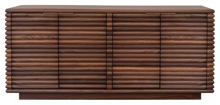 Giovanni Matte Walnut Soft Close 4 Door Buffet