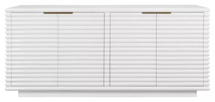 Giovanni Matte White Lacquer 4 Door Buffet