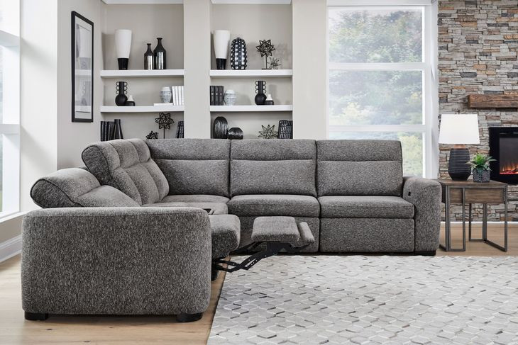 Kline Nightfall 6 Piece Power Reclining Sectional with USB Charging and Console