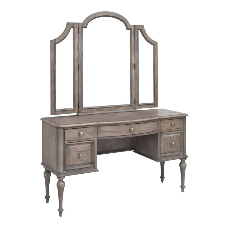 Highland Brown Bedroom Vanity with Mirror and Bench