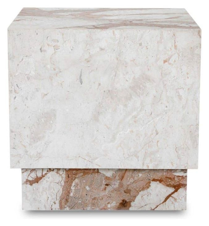 Layla Breccia Square Marble Top Side Table