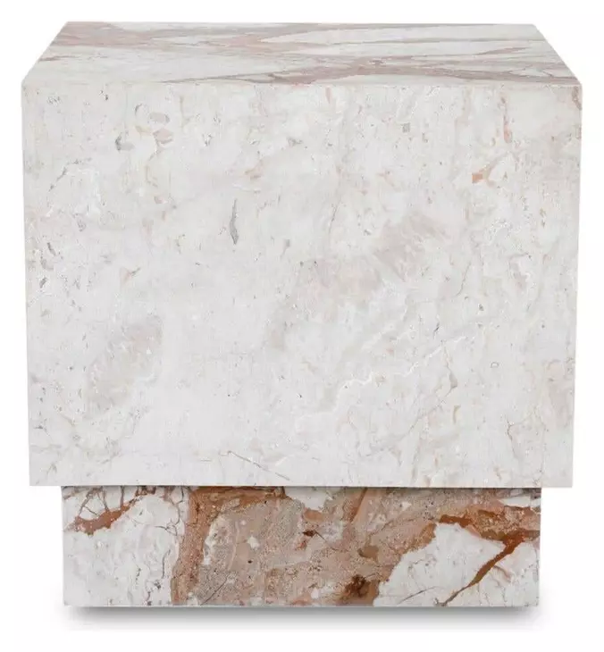 Layla Breccia Square Marble Top Side Table