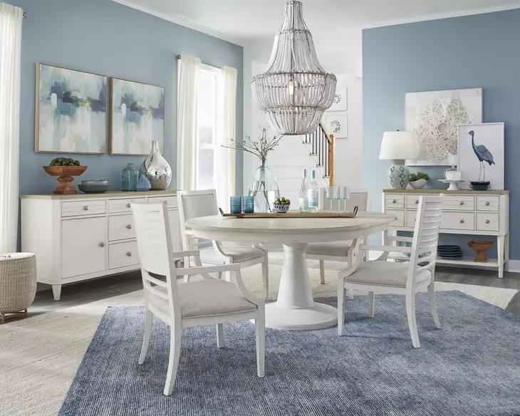Whisperbay Sea Pearl and Driftwood 72" Extendable Oval Dining Table