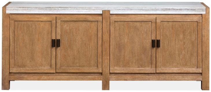 Plum Creek Sierra Brown and White 70" Marble Top TV Stand