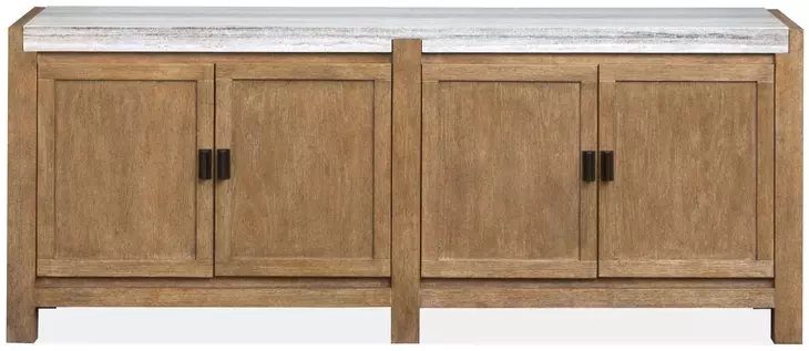 Foxrun Hollow Sierra Brown and White 70" Marble Top TV Stand