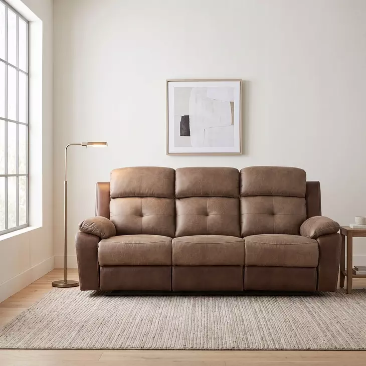 Glendale Brown Double Reclining 84" Sofa