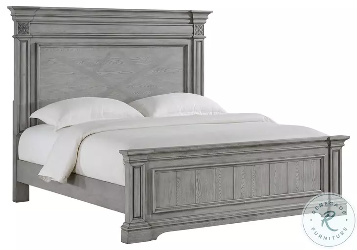 Brookstone Aged Grey King Panel Bed