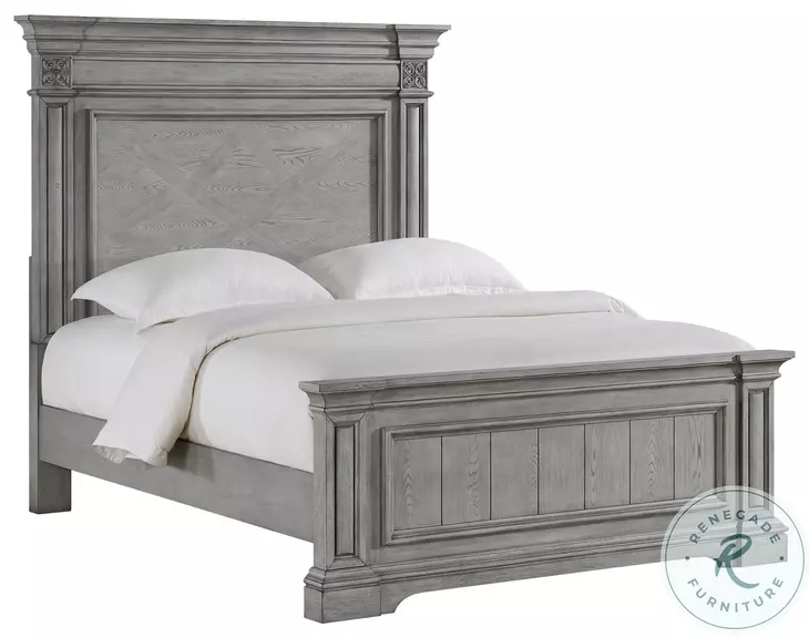 Brookstone Aged Grey Queen Panel Bed