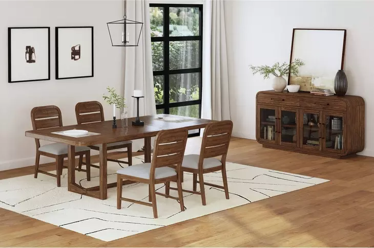 Thorin Brown 90" Extendable Rectangular Dining Table