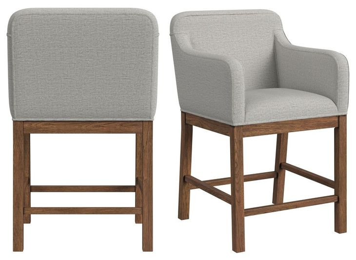 Thorin Light Gray Upholstered Counter Height Chair Set of 2