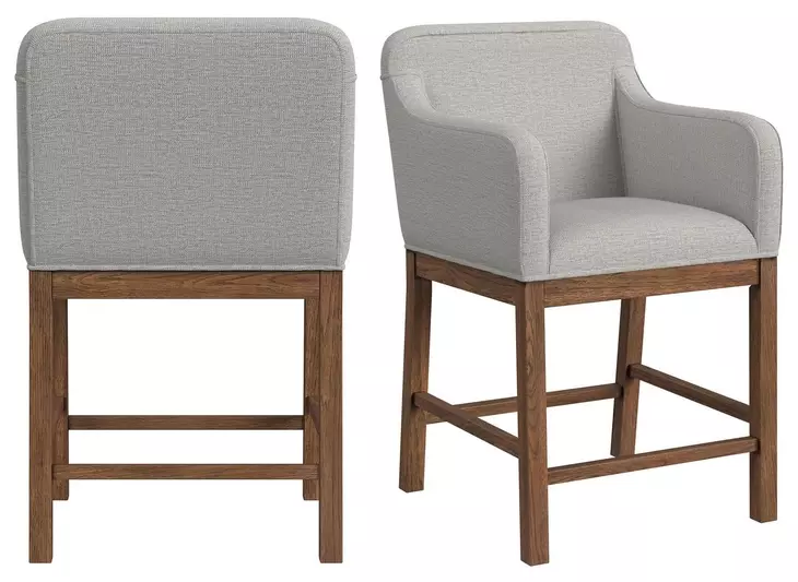 Thorin Light Gray Upholstered Counter Height Chair Set of 2