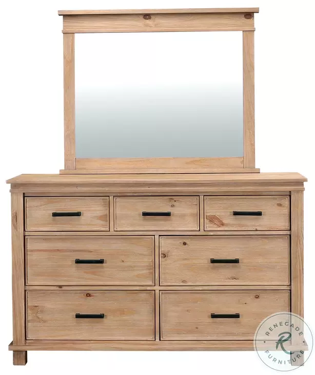 Glacier Point Golden Java 7 Drawer Dresser with Mirror