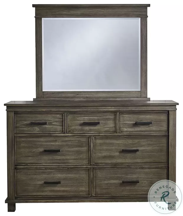 Glacier Point Graystone 7 Drawer Dresser with Mirror