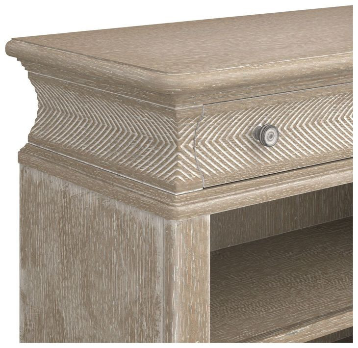 Summer Creek Scrubbed Oak 1 Drawer Open Nightstand with USB Charging