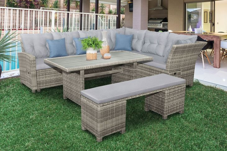 Malia Gray 59" Rectangular Outdoor Patio Dining Table