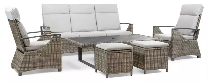 Antigua Gun Metal Brown and Gray Upholstered Outdoor Armchair
