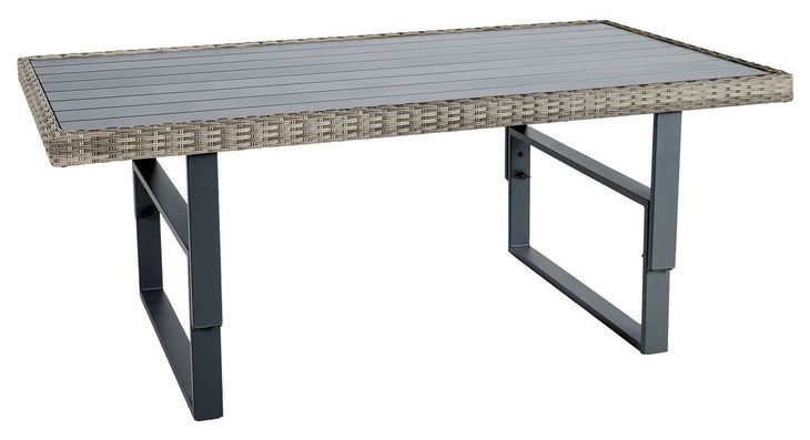 Antigua Gun Metal Brown and Gray Outdoor Rectangular Height Adjustable Cocktail Table