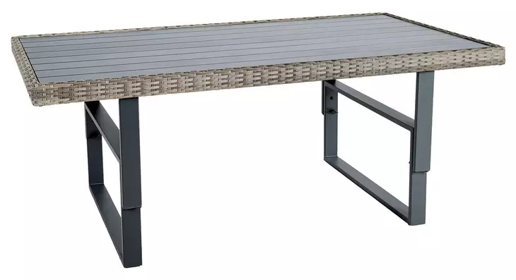 Antigua Gun Metal Brown and Gray Outdoor Rectangular Height Adjustable Cocktail Table