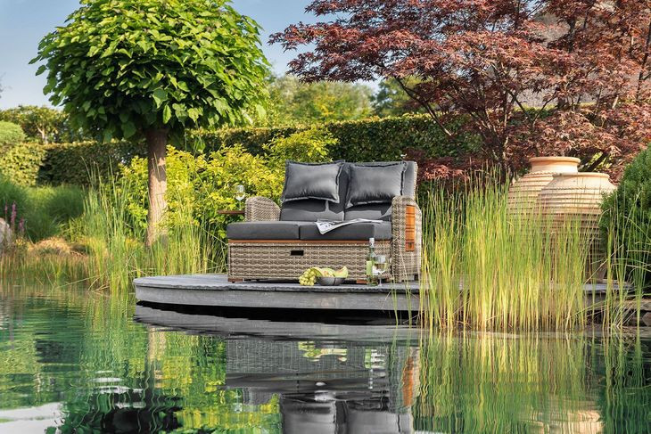 Bahia Tobago Brown and Dark Gray Outdoor Reclining Chaise Lounge