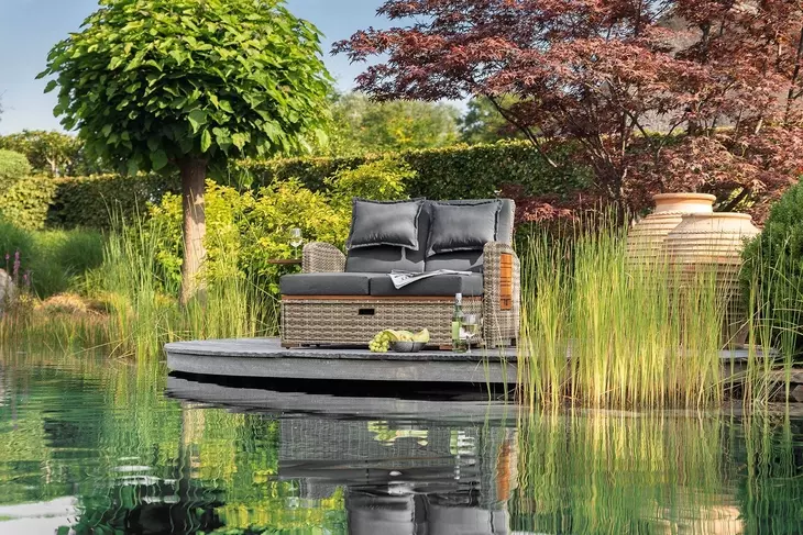 Bahia Tobago Brown and Dark Gray Outdoor Reclining Chaise Lounge