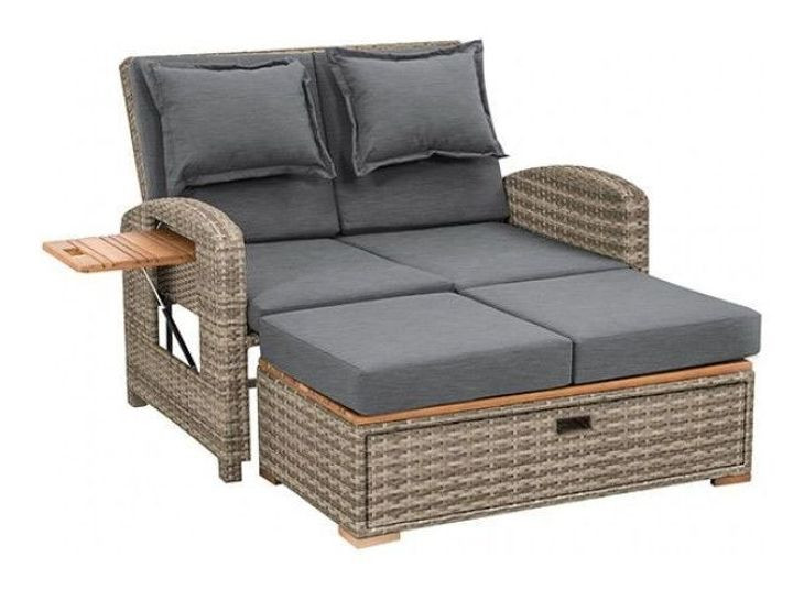 Bahia Tobago Brown and Dark Gray Outdoor Reclining Chaise Lounge