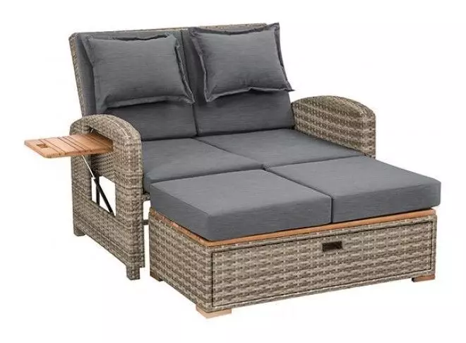 Bahia Tobago Brown and Dark Gray Outdoor Reclining Chaise Lounge