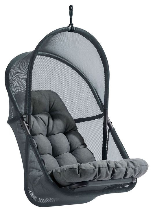 Breeze Dark Gray Outdoor Swing Chair with Stand