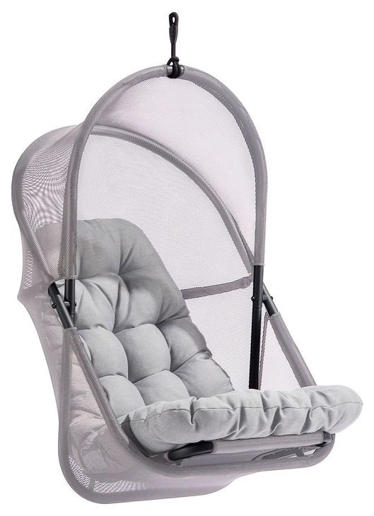 Breeze Light Gray Outdoor Swing Chair with Stand