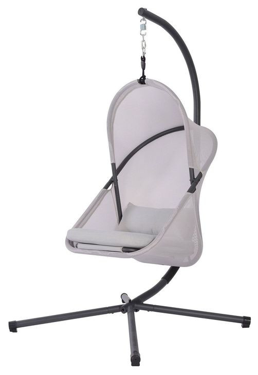 Crush Light Gray Outdoor Swing Chair with Stand