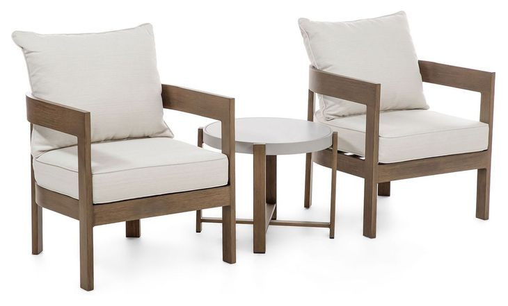 Lotus Natural and Beige 3 Piece Outdoor Patio Set