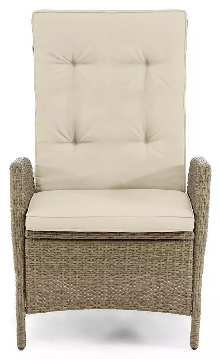 Mackay Beige and Natural Teak 2 Reclining Chairs with 2 Ottomans