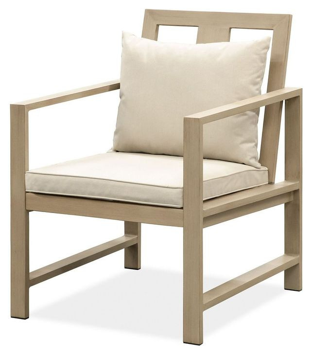 Bordeaux Natural and Beige Upholstered Outdoor Armchair Set of 2